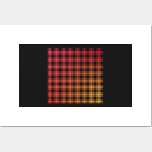 Plaid Pattern Warm Red Orange and Yellow Gradient Posters and Art